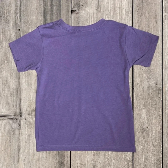 Girls Handmade Purple Smiley Face Rhinestone Short Sleeve Tee Shirt Size 3T - Picture 2 of 3